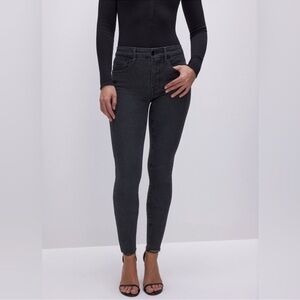 Good American Womens 6 / 28 Black GLRH419T Denim Jeans Raw Hem Good Legs Stretch